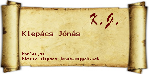 Klepács Jónás névjegykártya
